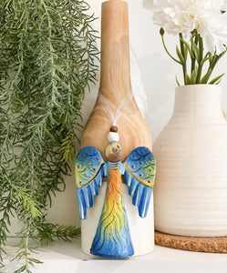 Painted Angel Ornament Blue