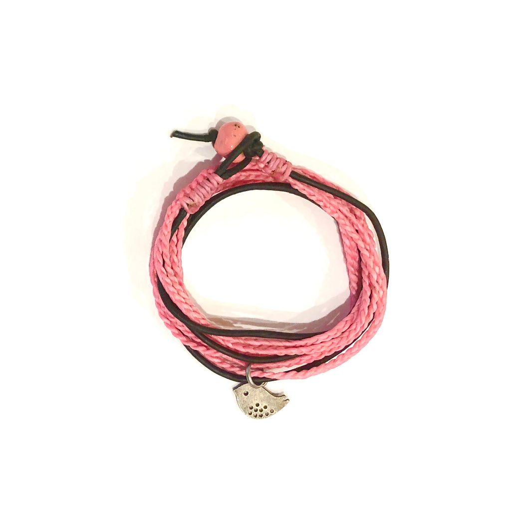Pink Women's Triple Wrap Bracelet