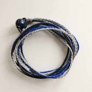 Men's Triple Wrap Bracelet - Navy & Khaki